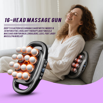 Pro 16-Head Deep Tissue Massage Gun ⚡